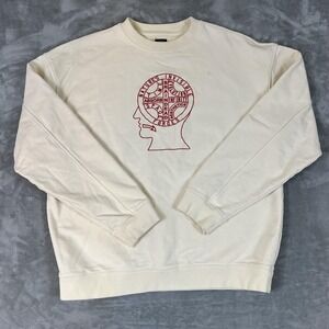 Brain Dead Sweatshirt Mens Large Cream Nature's Invisible Forces Graphic Art